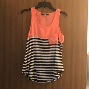 Orange and black tank top